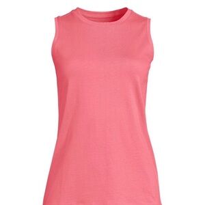 Lands' End Coral Pink Crewneck Tank Top Medium Tall